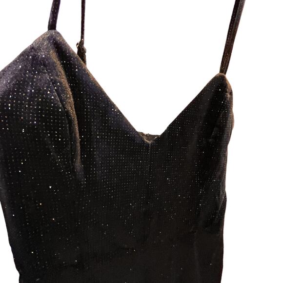 Cosmopolitan The Population Vida Black Sparkly Sequin Spaghetti Strap Mini Dress - Picture 10 of 14